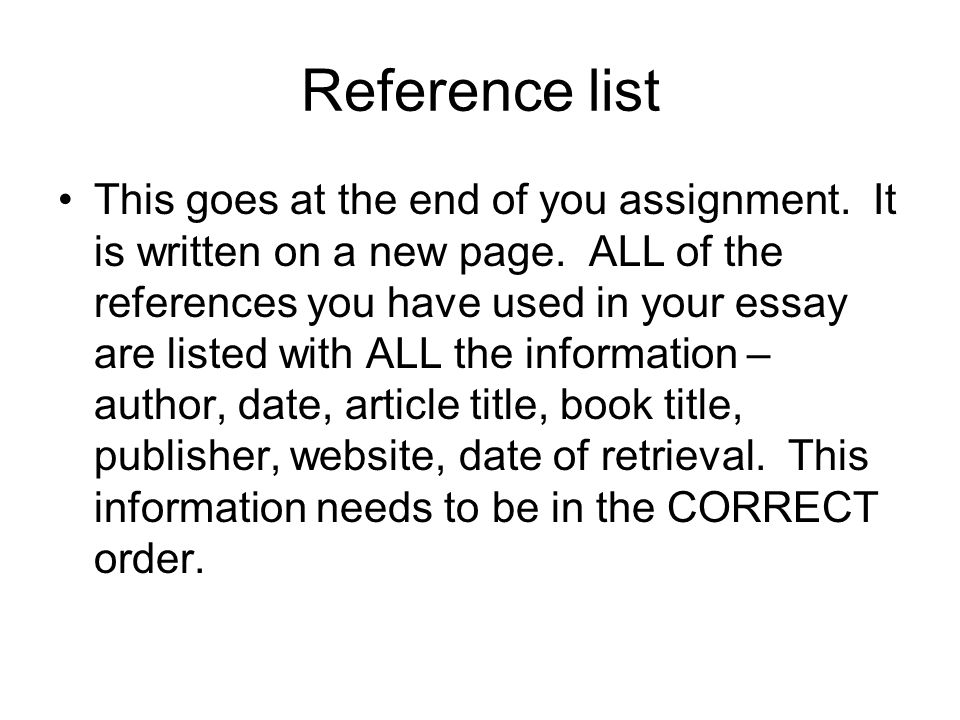 How To Reference My Assignment