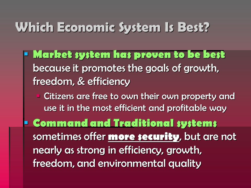 Which Economic System Is Best.