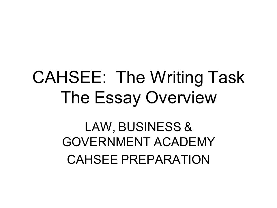 Cahsee response to literature essay prompts