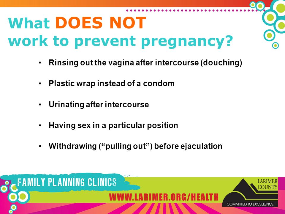 Sex technique to prevent pregnancy
