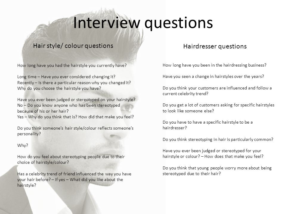 hairdressing job interview questions
