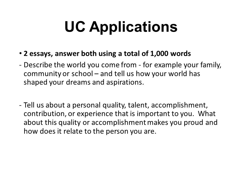 Uc freshman application essay examples