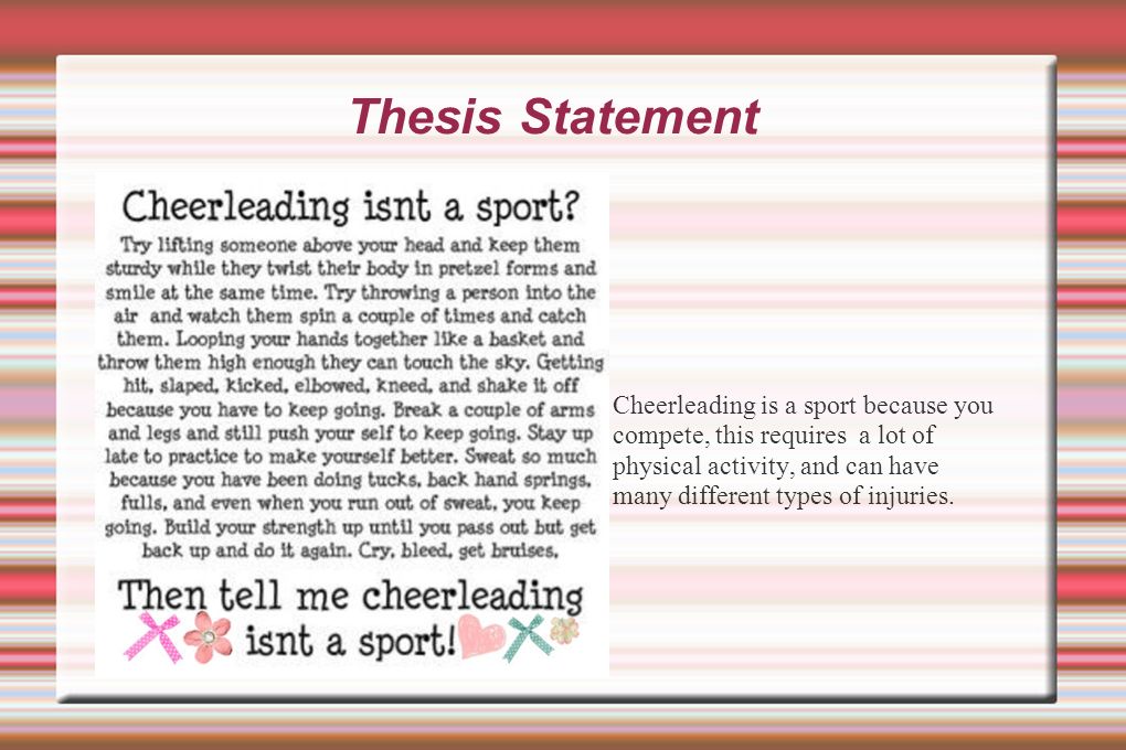 Cheerleading is a sport thesis