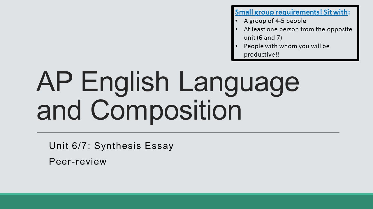 Ap english language and composition synthesis essay 2007