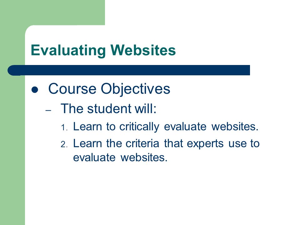 evaluating websites The following pdfs provide more tools for evaluating websites use the checklist to help in critically analyzing a questionable website or blog. evaluating websites The following pdfs provide more tools for evaluating websites use the checklist to help in critically analyzing a questionable website or blog.