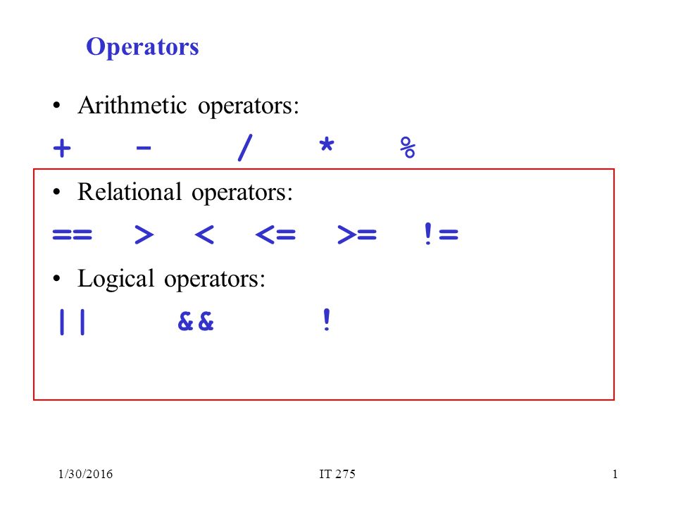 logical operators