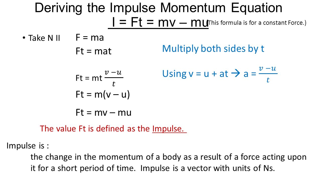 Momentum And Impulse Equations Talkchannels An Introduction To Momentum And Impulse Unit Ppt Download