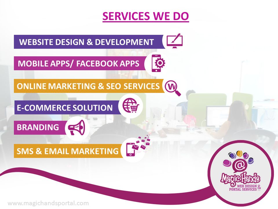 SERVICES WE DO E-COMMERCE SOLUTION WEBSITE DESIGN & DEVELOPMENT MOBILE APPS/ FACEBOOK APPS BRANDING ONLINE MARKETING & SEO SERVICES SMS &  MARKETING