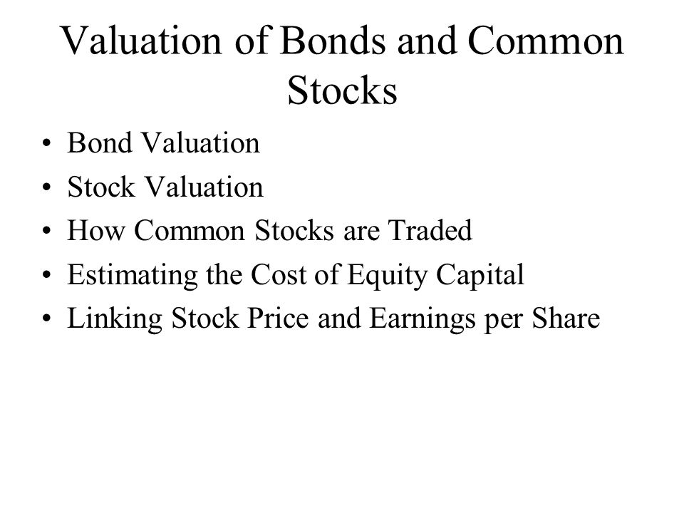Valuation Of Common Stock Pdf