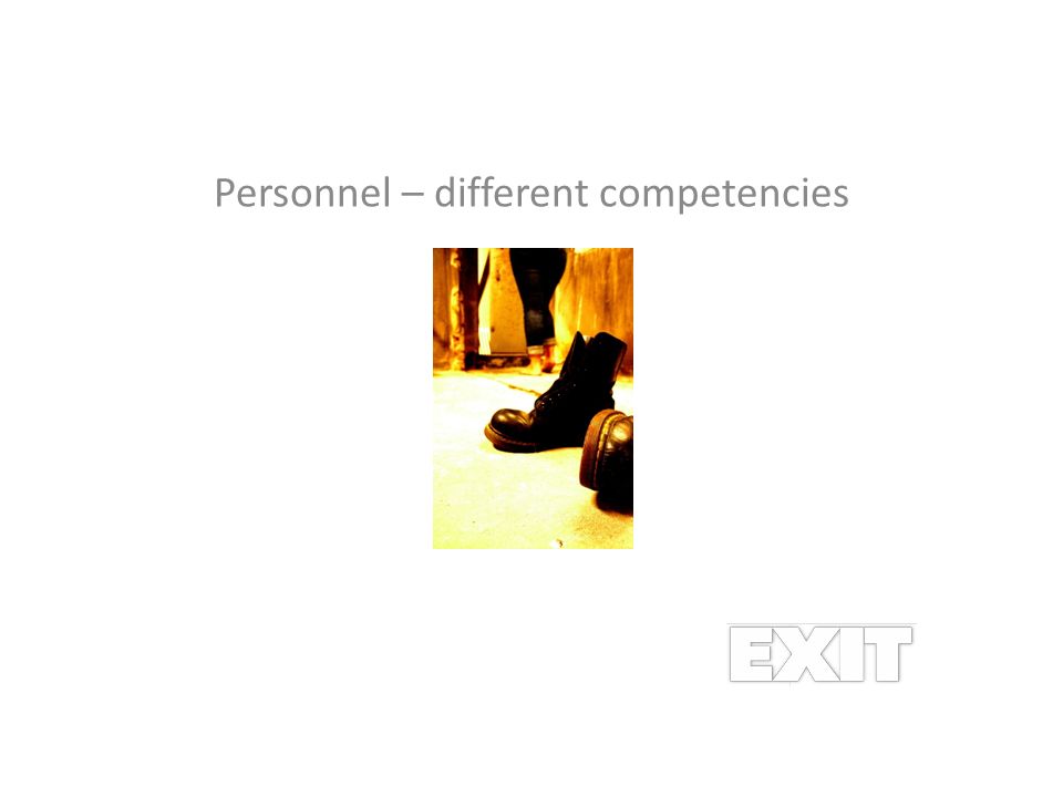 Personnel – different competencies