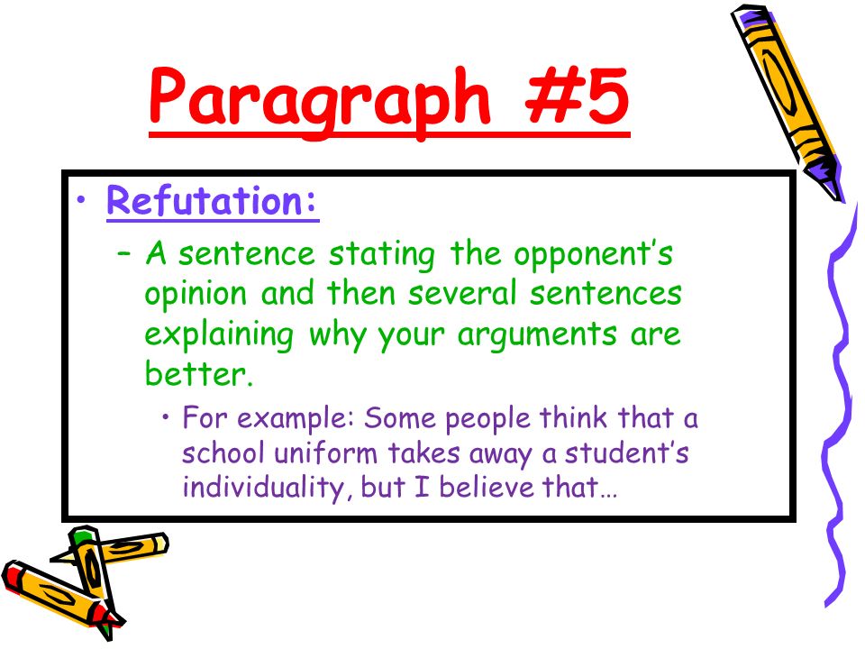 Argumentative essay refutation paragraph example