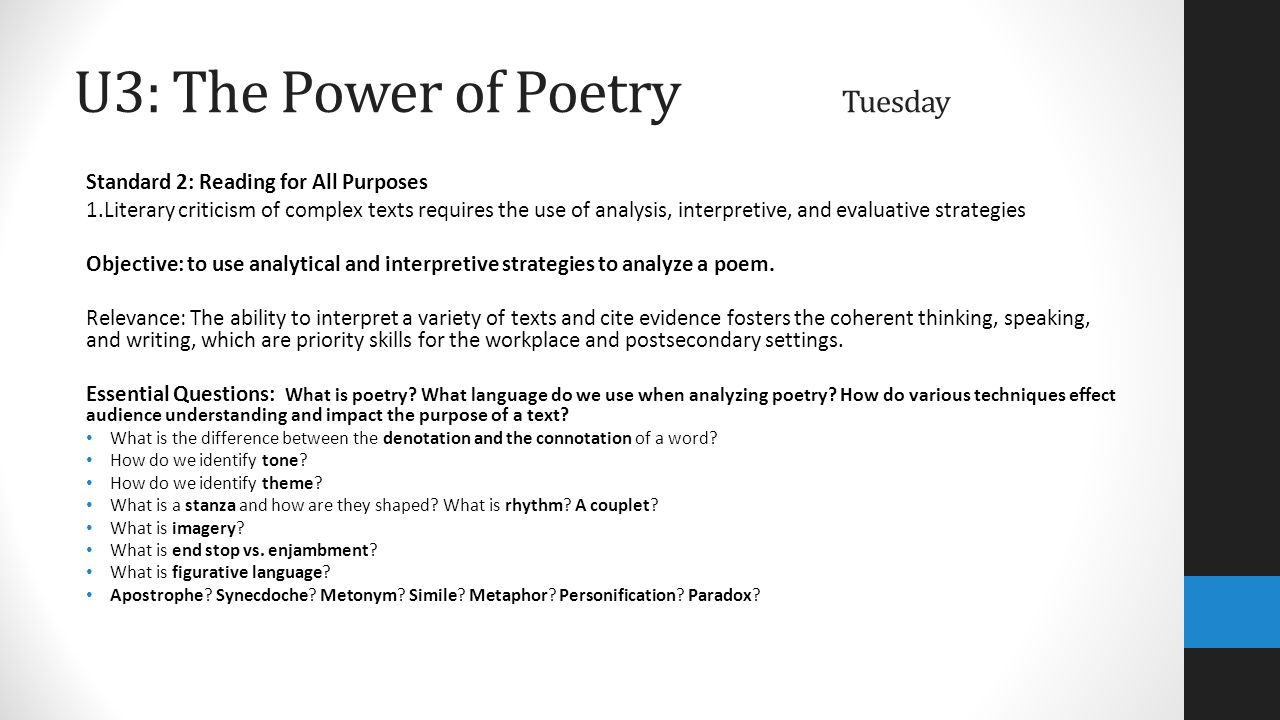 poetry analysis essay questions Example poetry analysis, prepared by sara patrick 1 the question who shall die the poem starts with a description of an ambulance rushing to the scene of. poetry analysis essay questions Example poetry analysis, prepared by sara patrick 1 the question who shall die the poem starts with a description of an ambulance rushing to the scene of.
