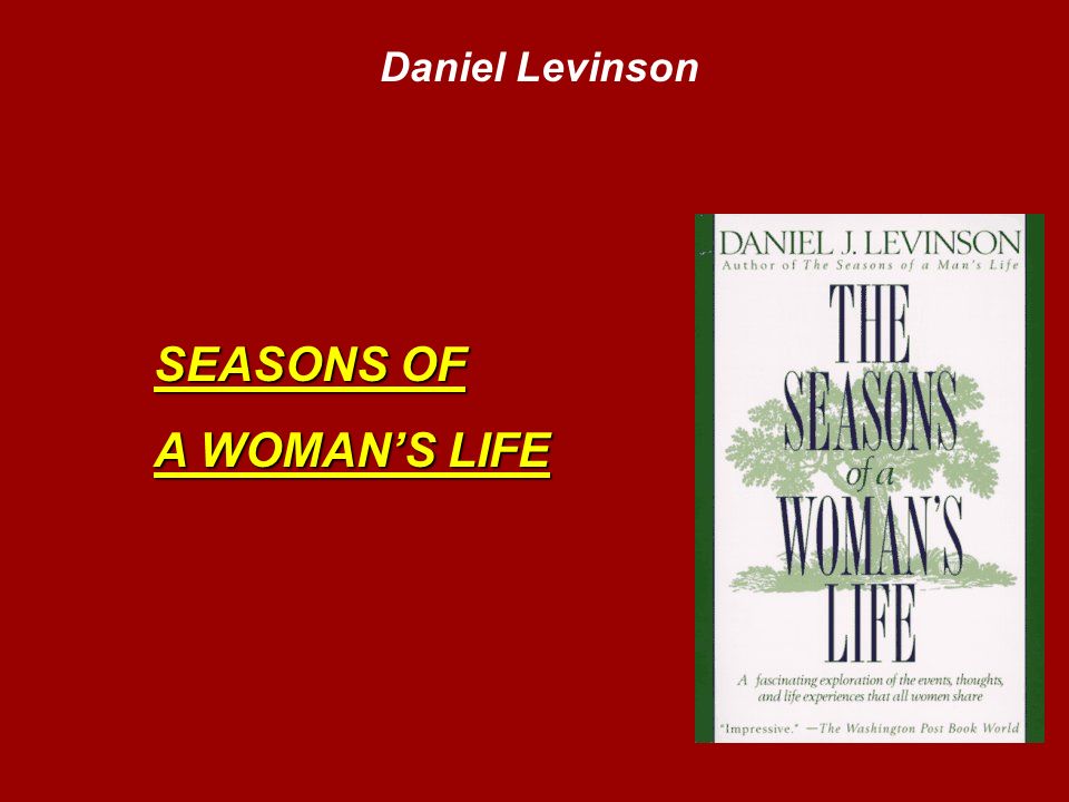 an analysis of daniel levinsons model of the season of mans life View test prep - levinsons seasons of man from soc 315 soc 315 at university of phoenix introduction background in may of 1977, daniel levinson constructed a model of the season's of a mans life. an analysis of daniel levinsons model of the season of mans life View test prep - levinsons seasons of man from soc 315 soc 315 at university of phoenix introduction background in may of 1977, daniel levinson constructed a model of the season's of a mans life.