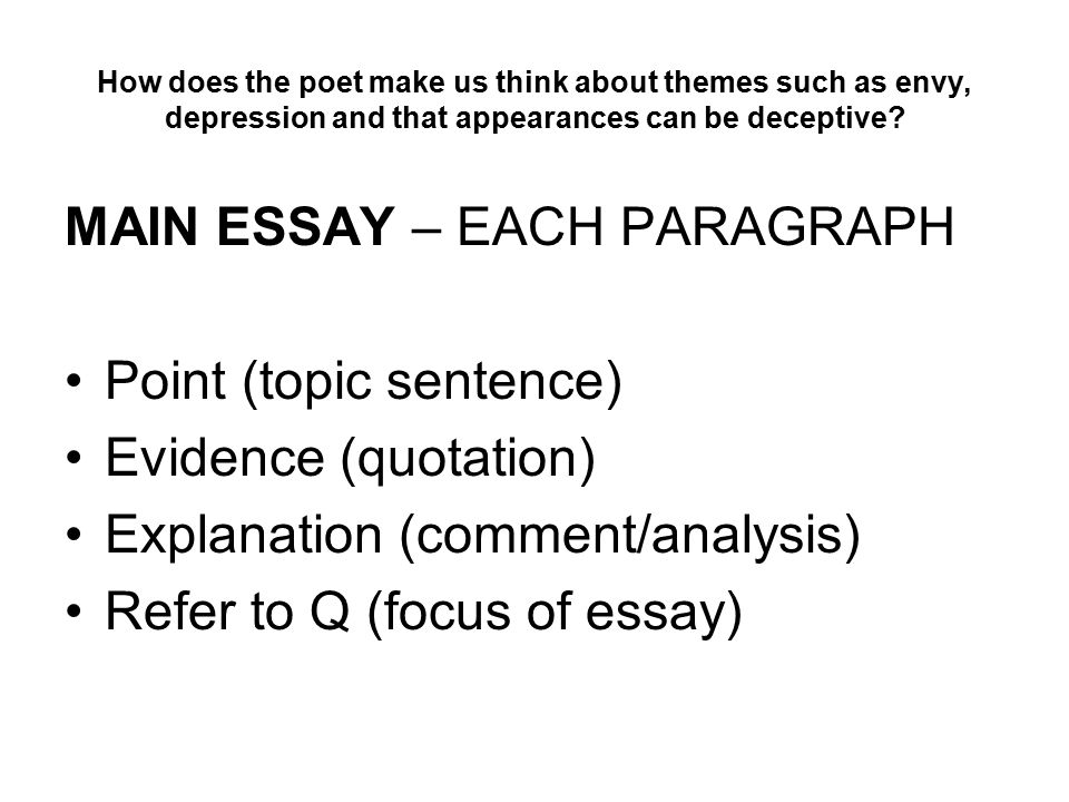 Examples envy essay