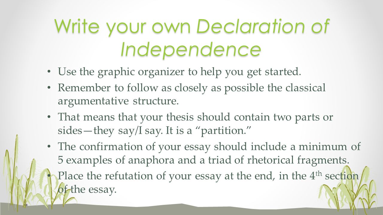 persuasive essay on declaration of independence The declaration of independence did more than separate the 13 american colonies from british rule go to persuasive & argumentative essay topics ch 2. persuasive essay on declaration of independence The declaration of independence did more than separate the 13 american colonies from british rule go to persuasive & argumentative essay topics ch 2.