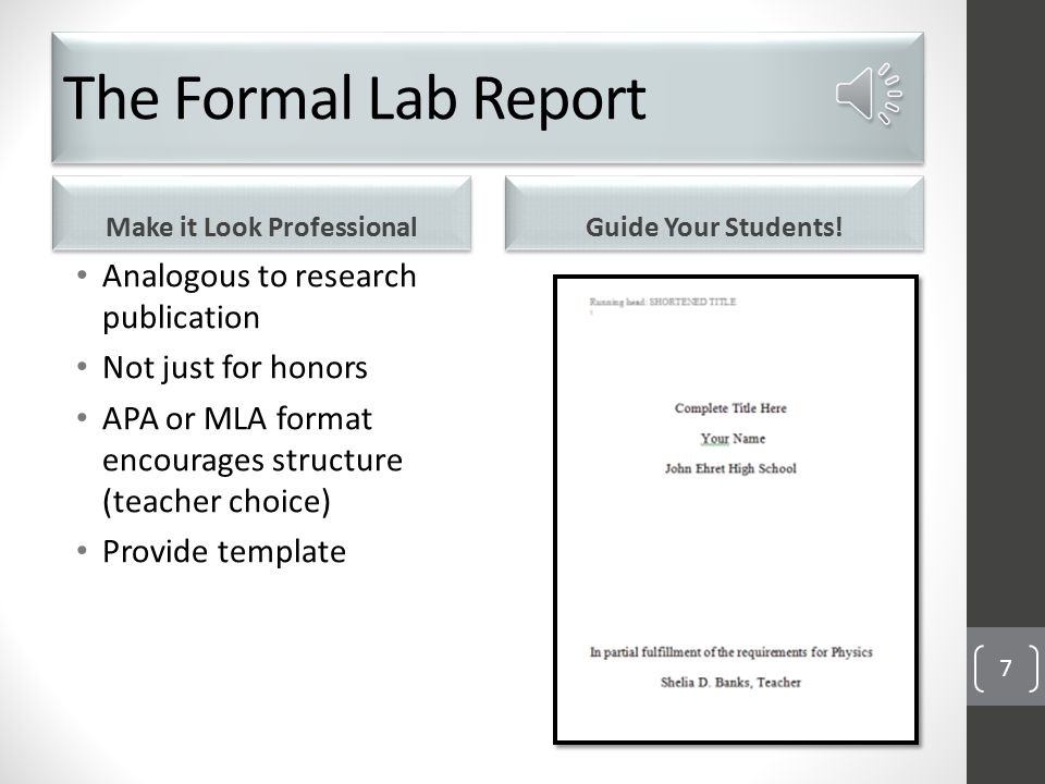 using the lab report template task 17 science education ppt download lab report mla format