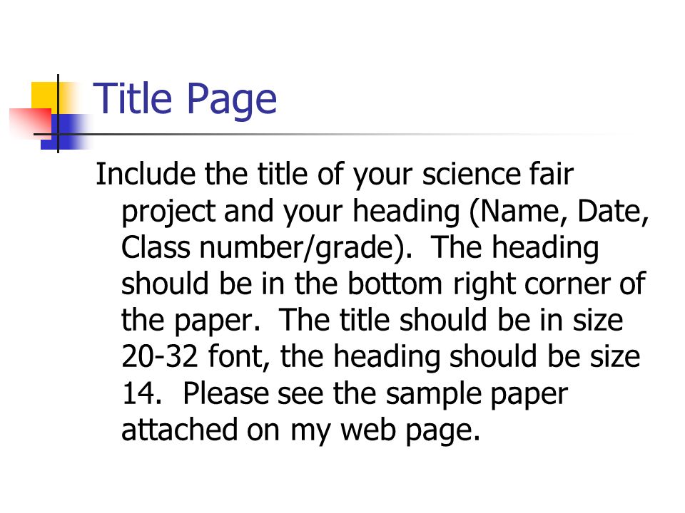 How to write science fair report
