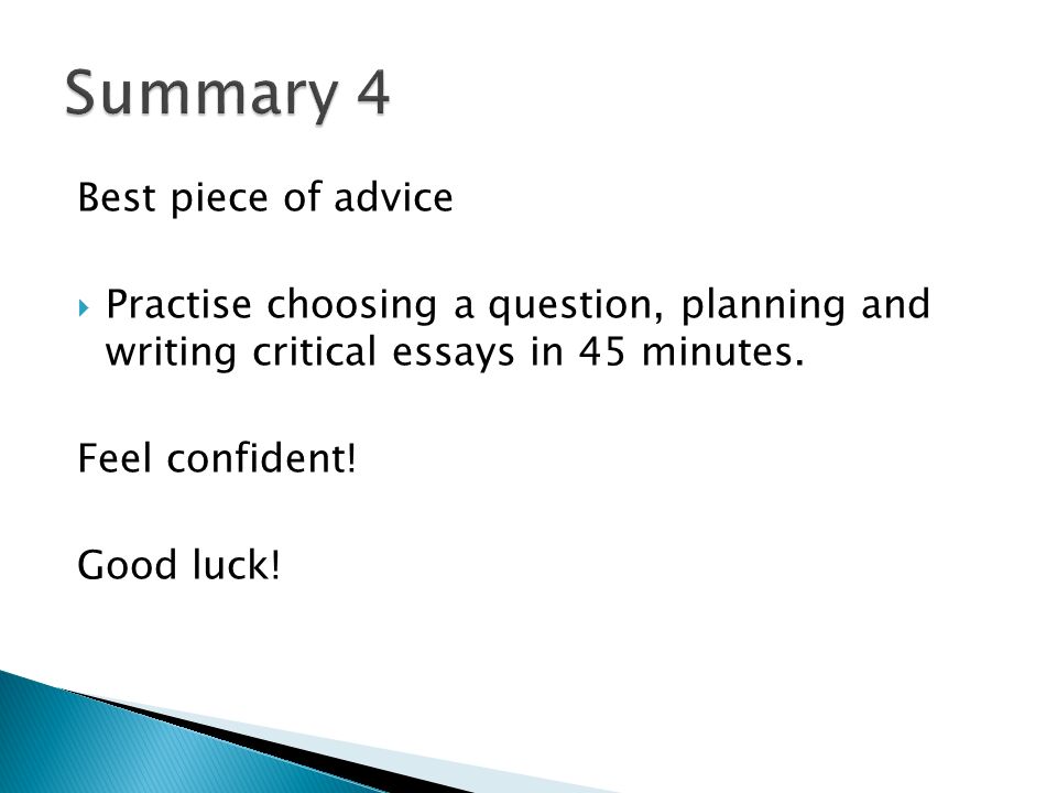How to write a critical essay in 45 minutes