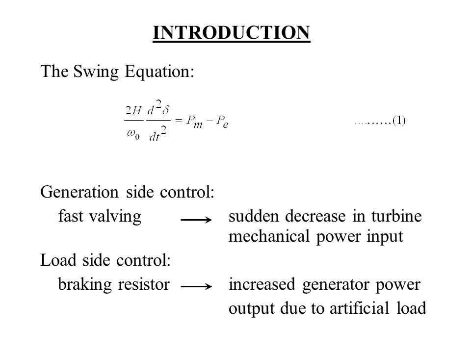 Mechanical Power Equation Talkchannels Transient Ility Enhancement Of A Hybrid Power System