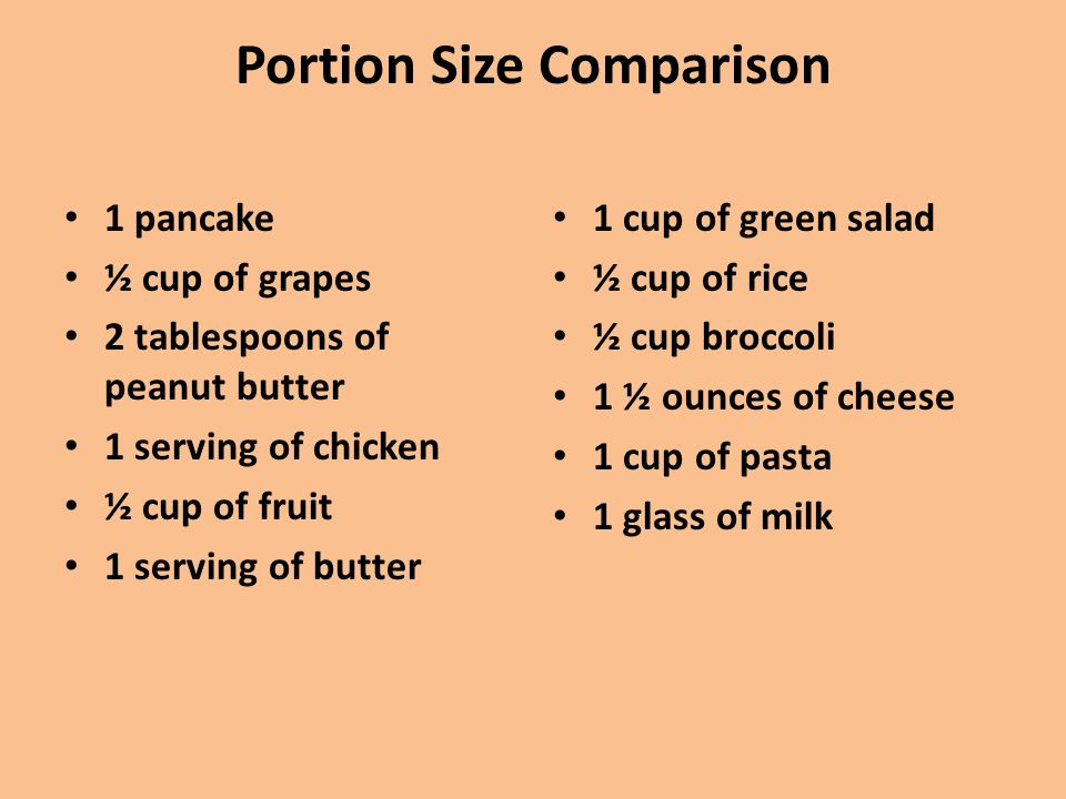 dietary guidelines th grade portion size comparison 1 pancake cup serving size grapes