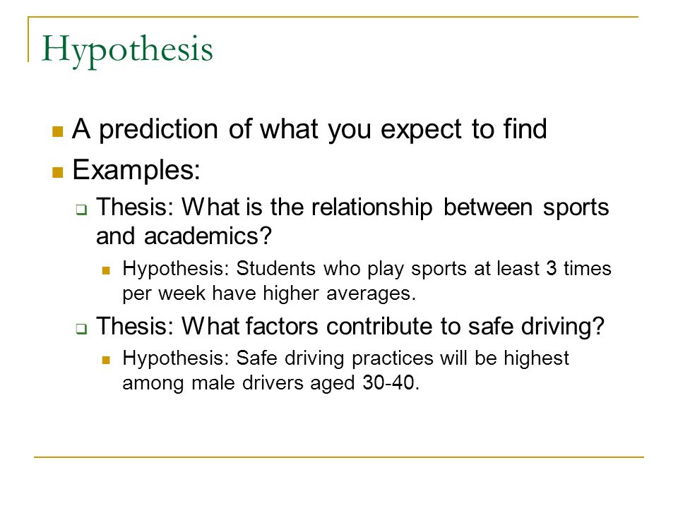 Is hypothesis and thesis the same thing