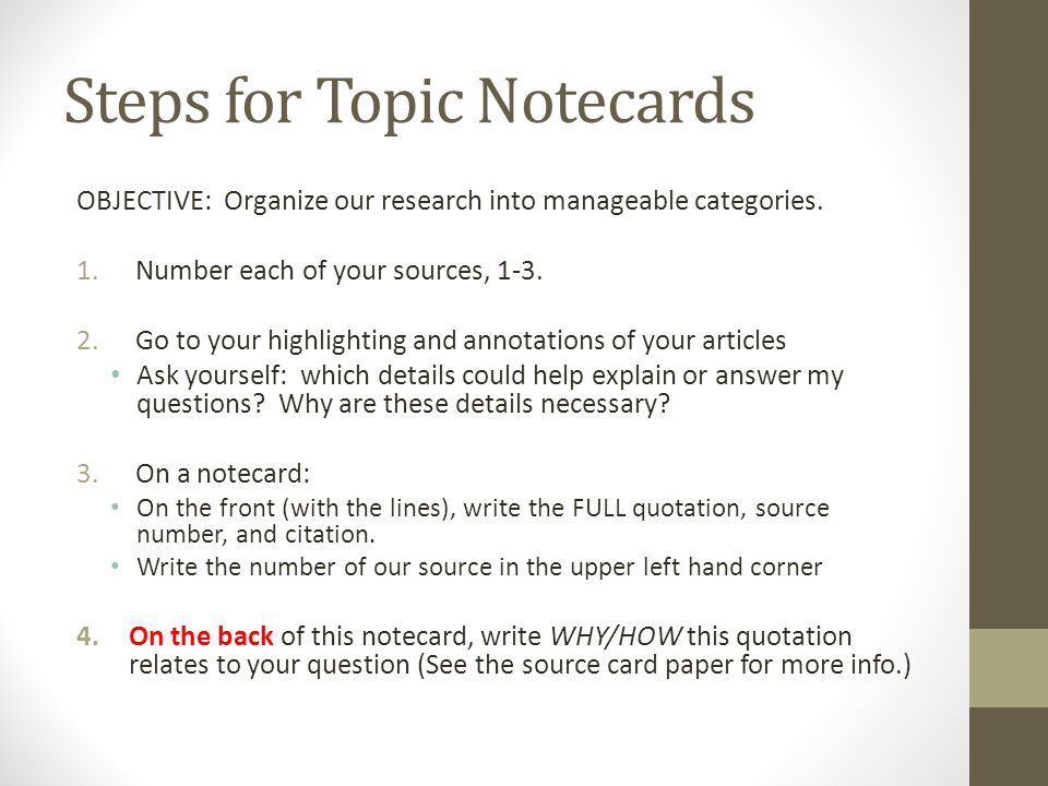 Notecard For Research Paper