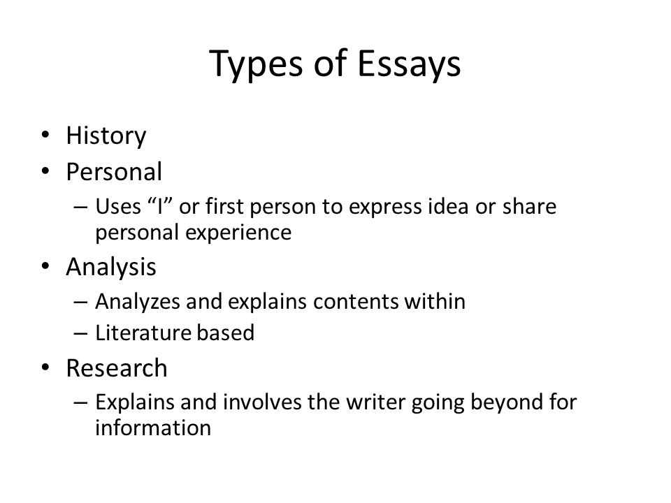 Types of history essays