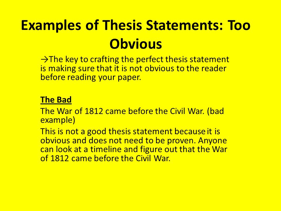 Bad thesis example