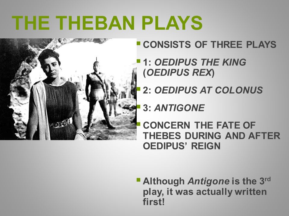 an analysis of the play antigone by sophocles and oedipus the king Sophocles - antigone foil and parallel characters in oedipus the king and antigone in the play “antigone”, sophocles does a great job of bringing out. an analysis of the play antigone by sophocles and oedipus the king Sophocles - antigone foil and parallel characters in oedipus the king and antigone in the play “antigone”, sophocles does a great job of bringing out.