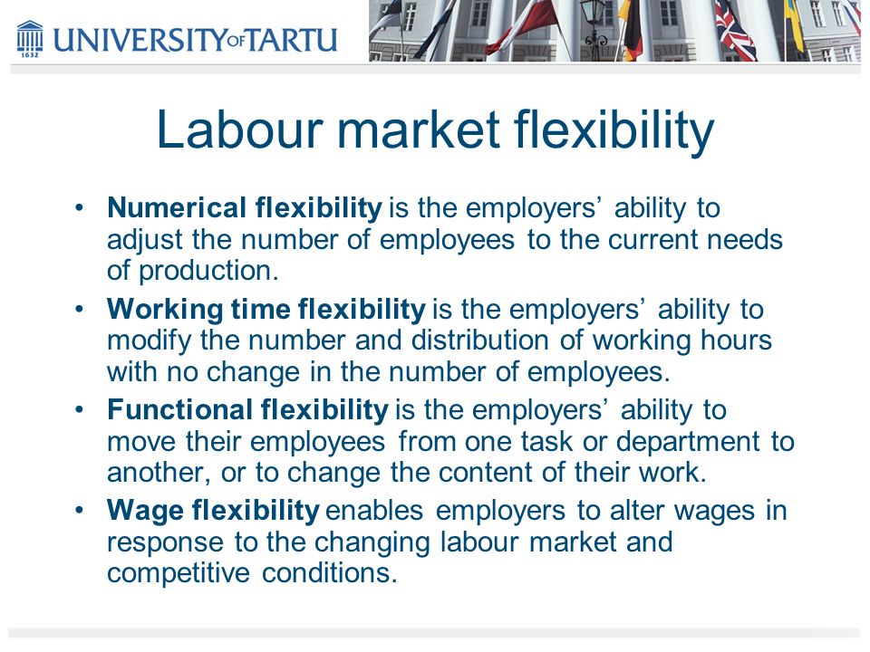 Labour market flexibility Numerical flexibility is the employers’ ability to adjust the number of employees to the current needs of production.