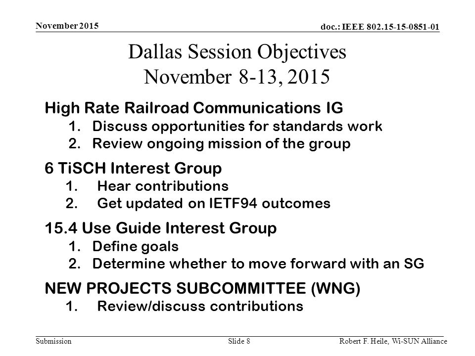 doc.: IEEE Submission November 2015 Robert F.
