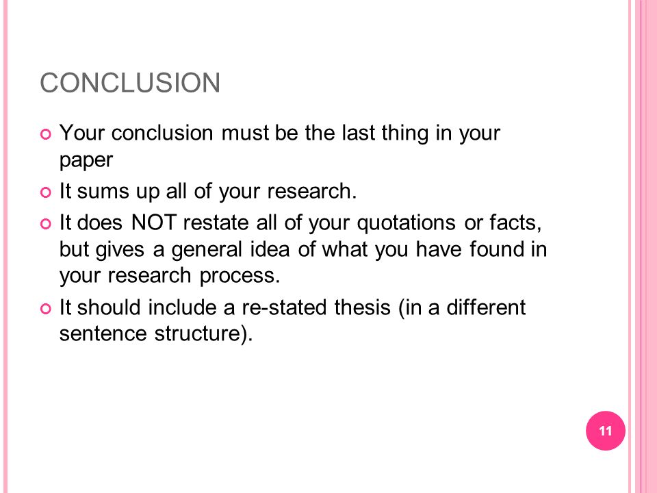 Concluding A Research Paper