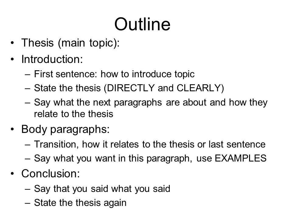 thesis main body last Useful formulae for thesis statements the thesis statement has 3 main parts: in the same order in which they appear in the body of your paperhochstein. thesis main body last Useful formulae for thesis statements the thesis statement has 3 main parts: in the same order in which they appear in the body of your paperhochstein.