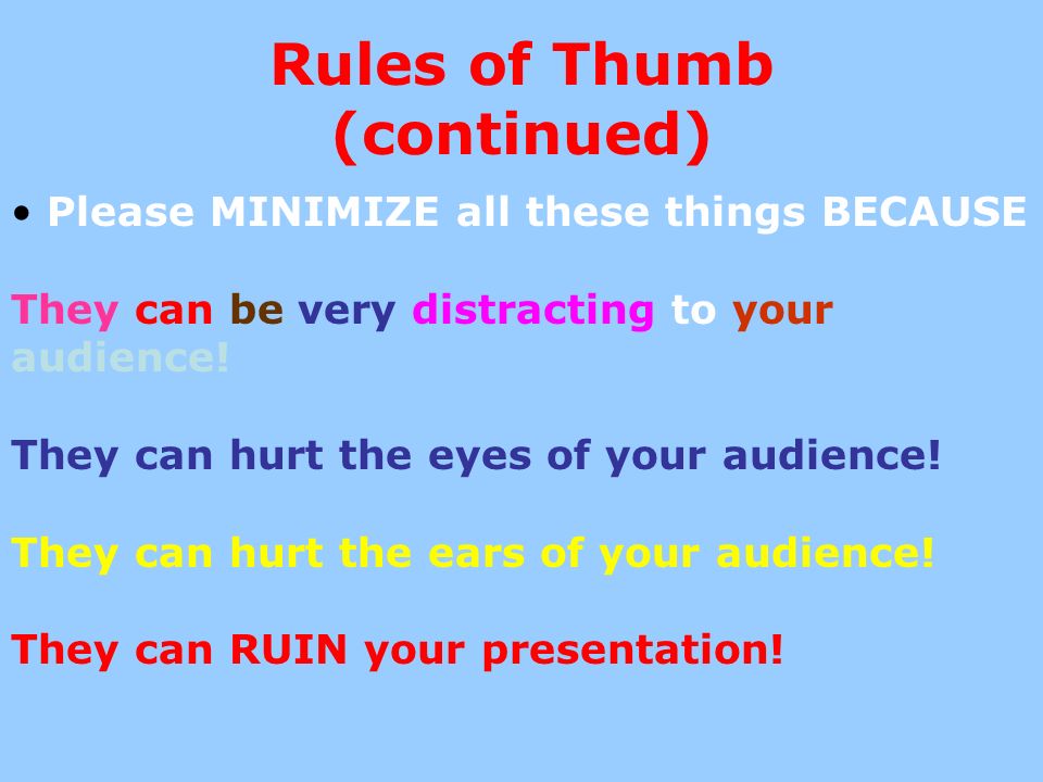 powerpoint presentation rules