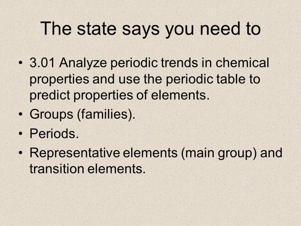 the state says you need to 301 analyze periodic trends in chemical properties and use the - Periodic Table Vocabulary the state says you need to 301 analyze periodic trends in chemical properties and use the - Periodic Table Vocabulary