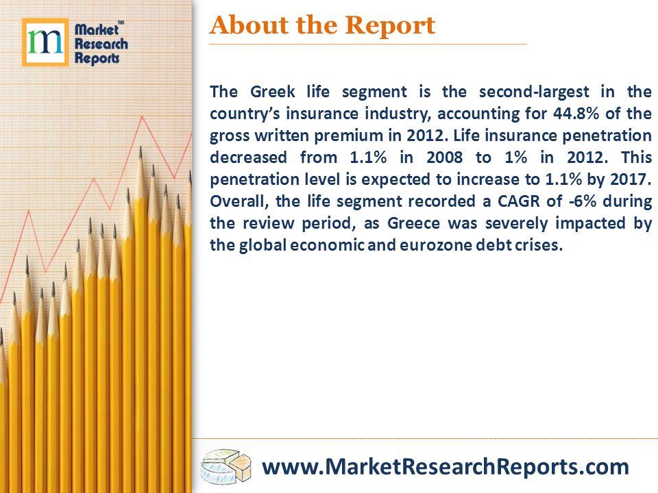 About the Report The Greek life segment is the second-largest in the country’s insurance industry, accounting for 44.8% of the gross written premium in 2012.