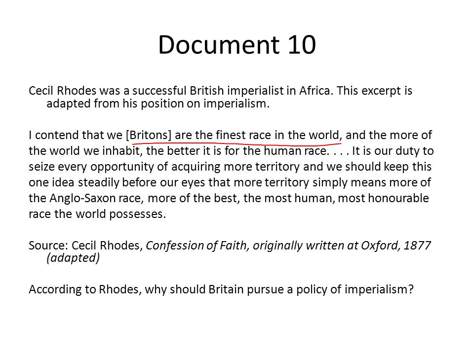Dbq 18 Imperialism In Africa An Evaluation Essay