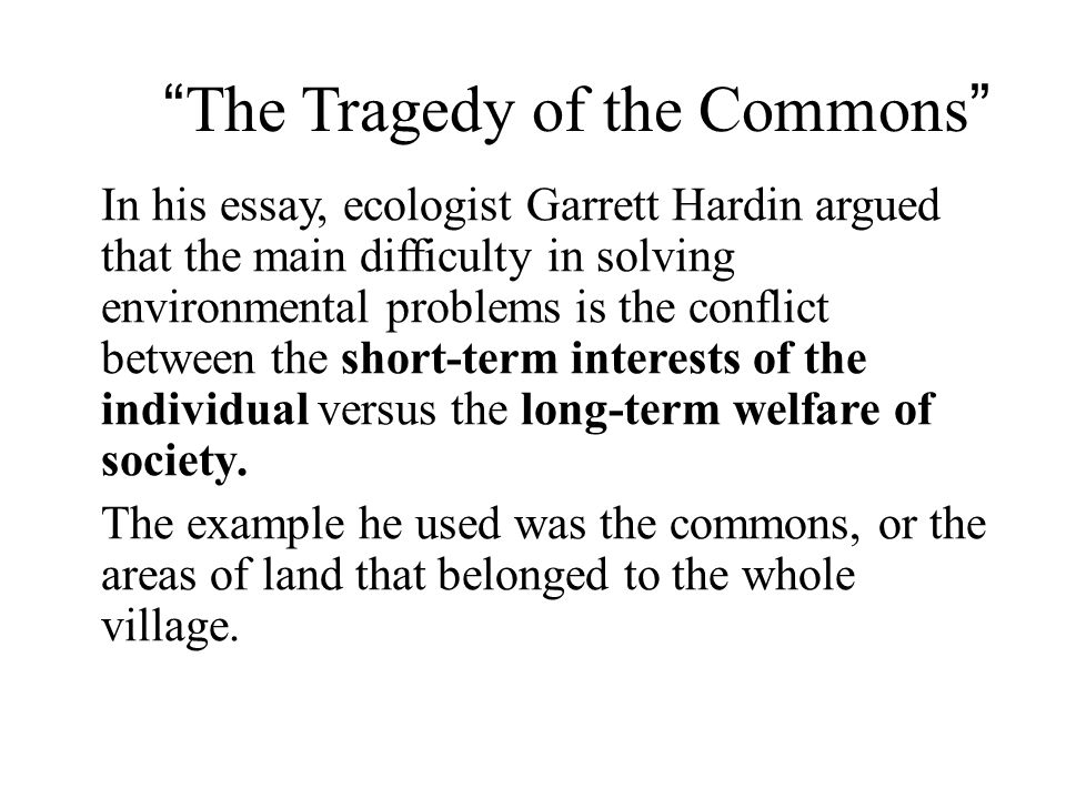 Hardin commons essay