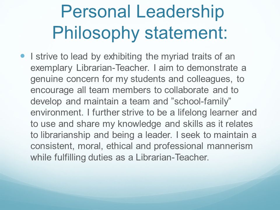 leadership philosophy essay