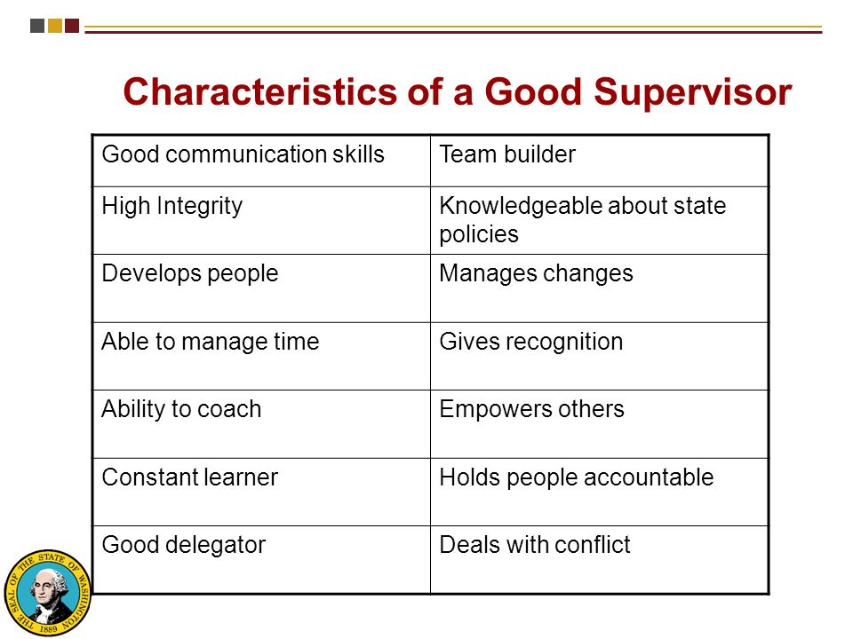 characteristics of a good supervisor