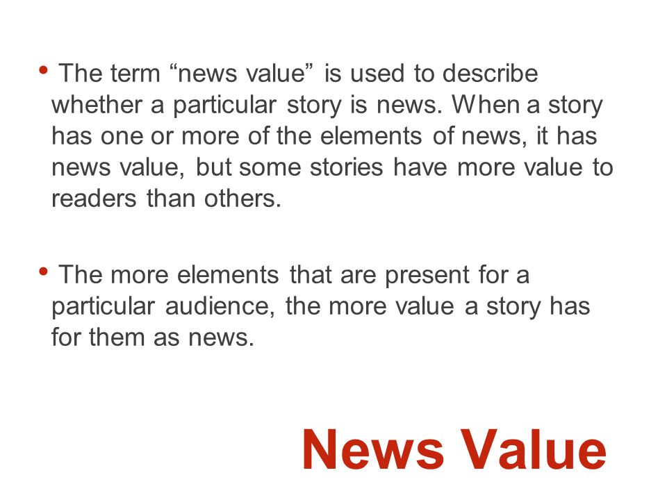 elements of news