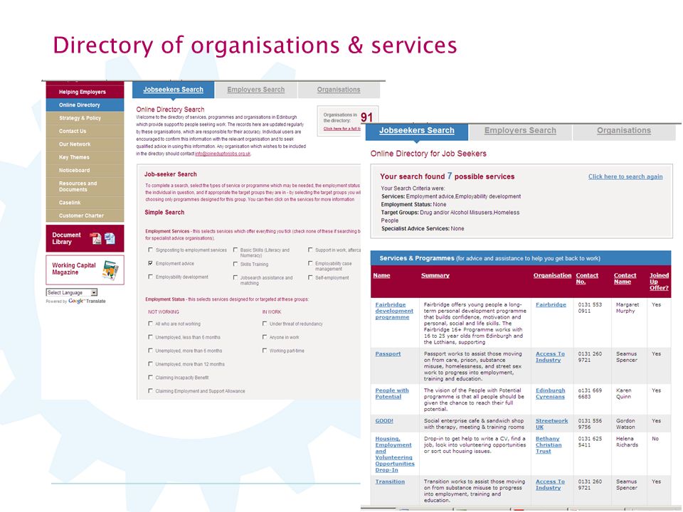 Directory of organisations & services