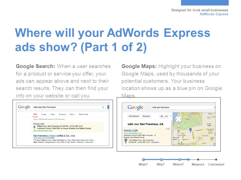 Where will your AdWords Express ads show.