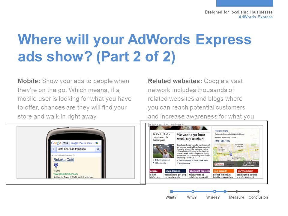Where will your AdWords Express ads show.