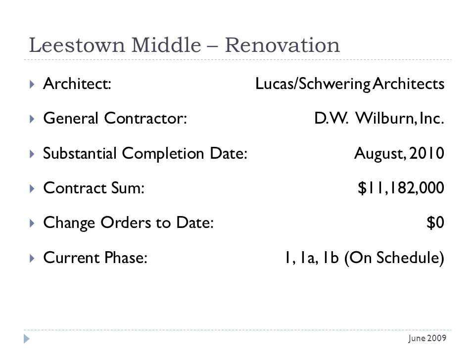 Leestown Middle – Renovation Architect: Lucas/Schwering Architects General Contractor: D.W.