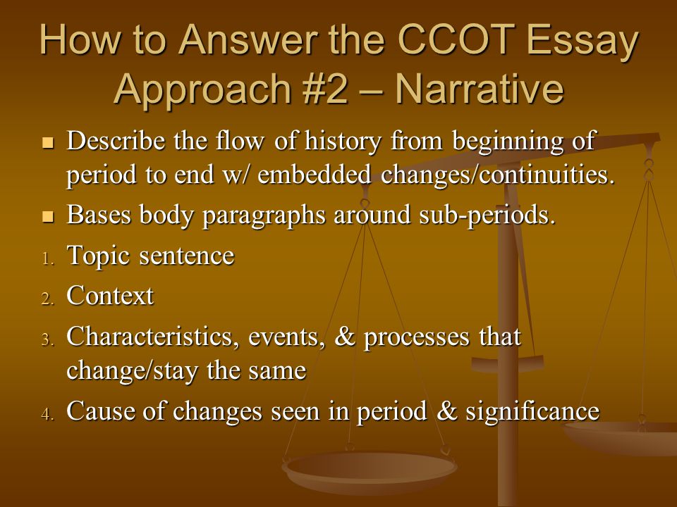 Ccot Essays