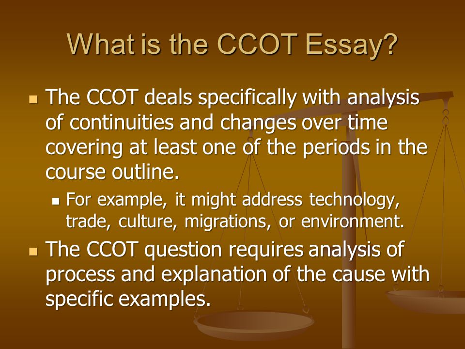 Ap world ccot essay rubric