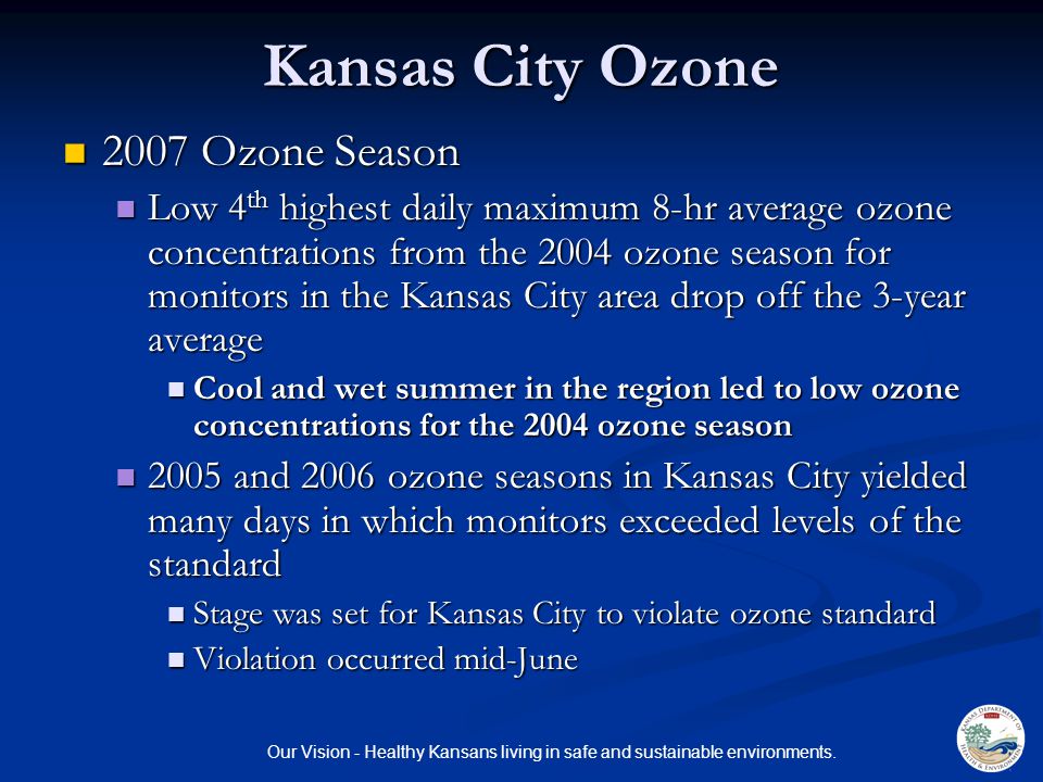 Our Vision - Healthy Kansans living in safe and sustainable environments.