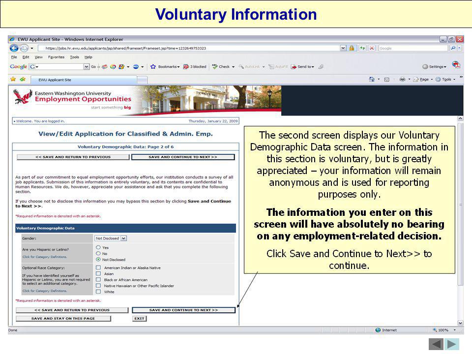 Voluntary Information