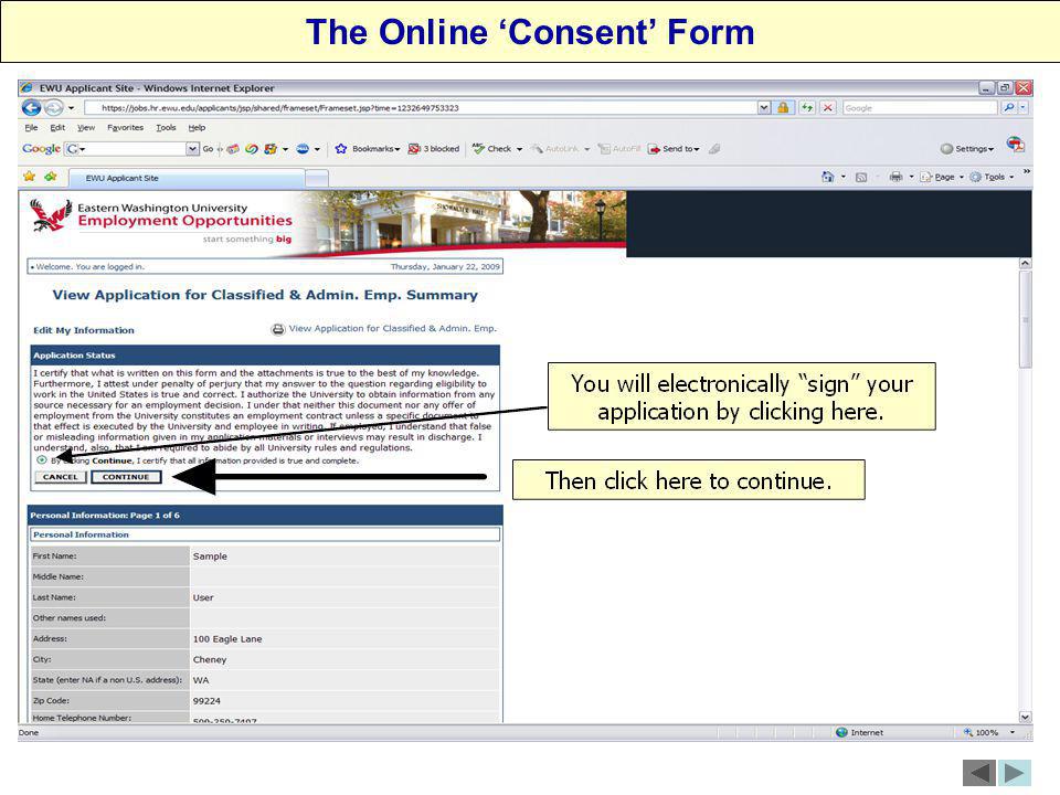 The Online Consent Form